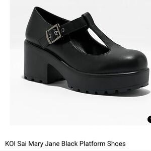 Koi Footwear Black Platform Mary Jane Shoes